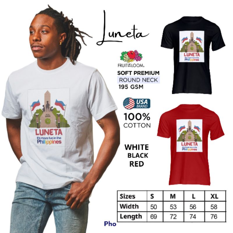 Luneta Fruit of the Loom T-Shirt Round Neck 100% Cotton