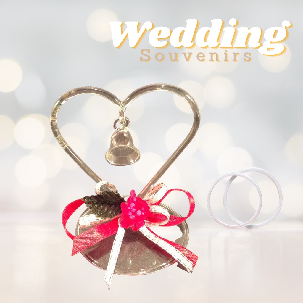 Glass Wedding Bell with Base Souvenir & Giveaways (Minimum of 20 pcs)