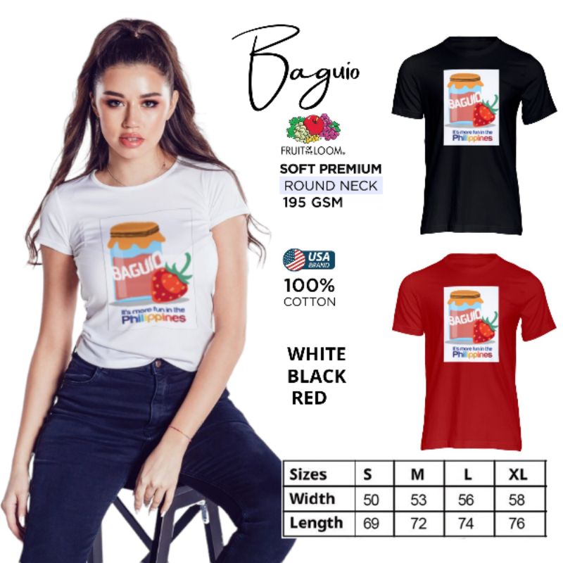 Baguio City Fruit of the Loom T-Shirt Round Neck 100% Cotton