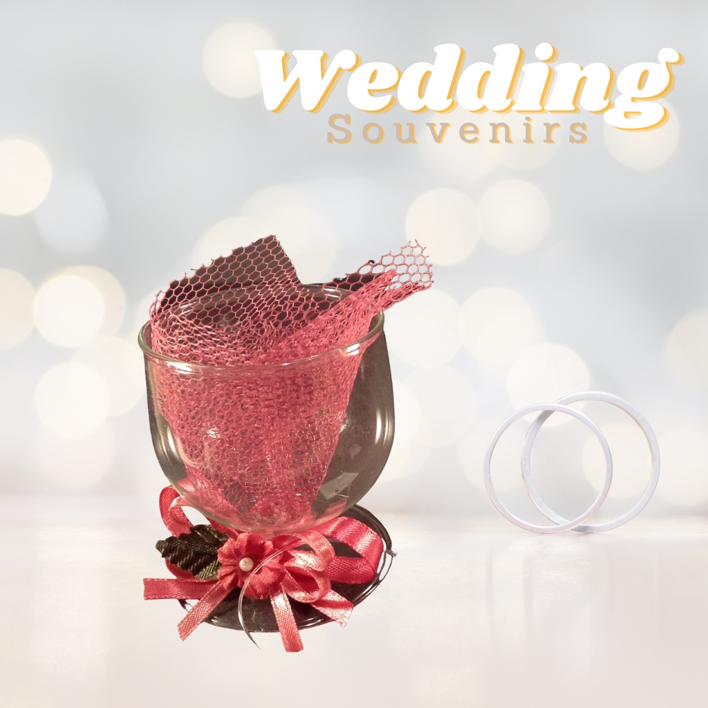 Champagne Glass Small Wedding Souvenir & Giveaways (Minimum of 20 pcs)