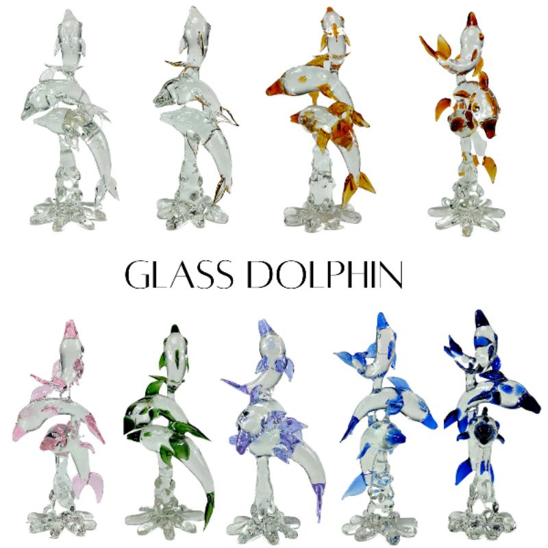 Dolphin Glass Figurine Home Decor
