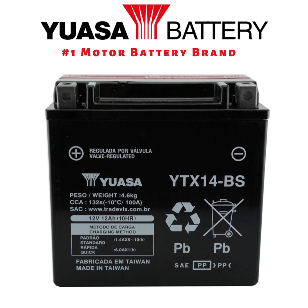 Yuasa YTX14-BS Made in Taiwan (Best for BMW GS 1200 & 1250)