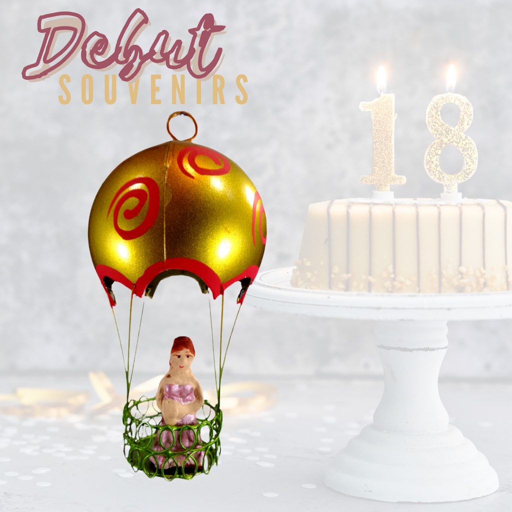 Debut Souvenirs and Giveaways Tin & Wire Debutant in Hot Air Balloon(Minimum order of 20pcs)