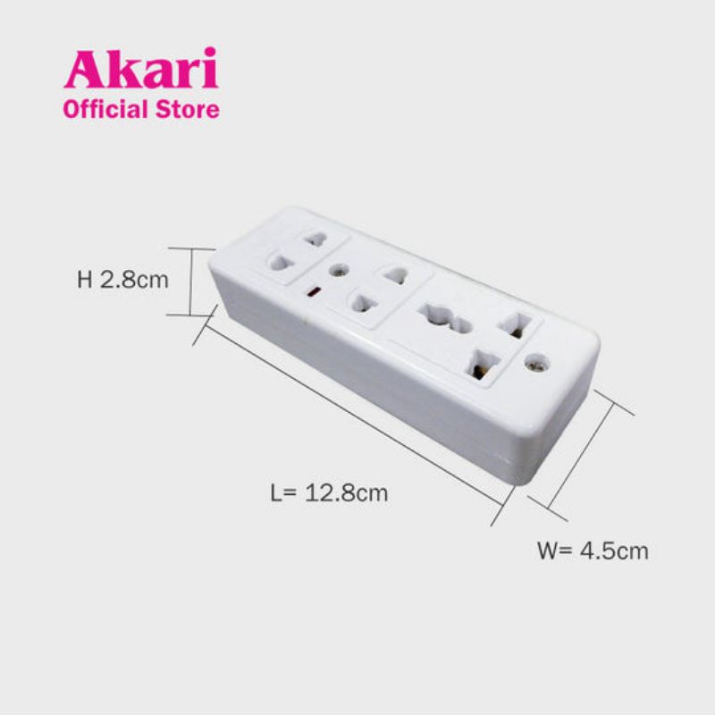 Akari 3 Gang Extension Cord , 3 Meters Cables with metal Bracket - AEC-H303