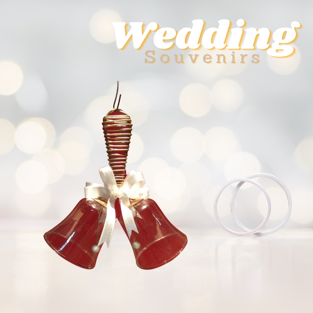 Glass Wedding Bell Souvenir & Giveaways (Minimum of 20 pcs)