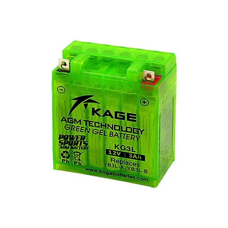 KAGE KG3L Green Gel Motorcycle Battery (YB3L-A & YB3L-B)