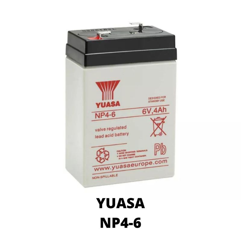 Yuasa NP 4-6 6 Volts 4 Ampere Rechargeable Valve Regulated Sealed Lead Acid Battery