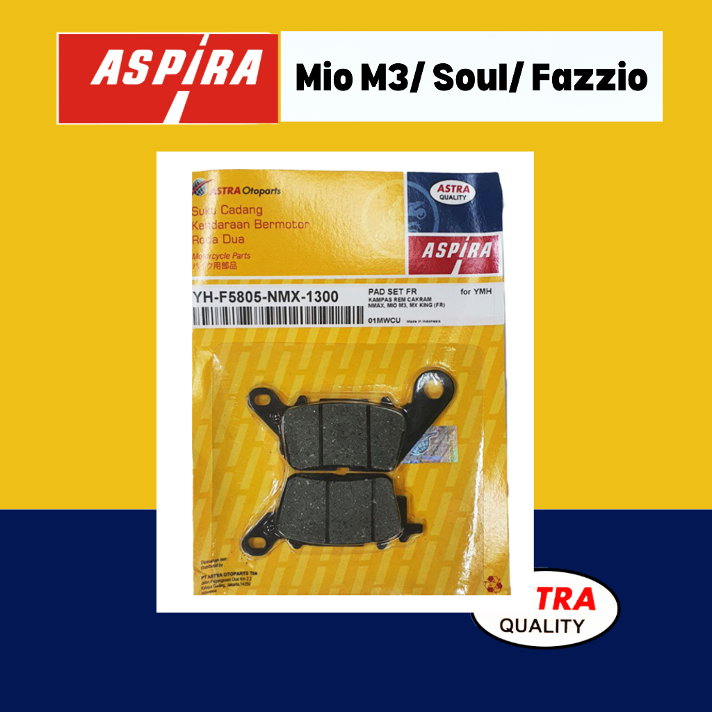 ASPIRA Break Pads for Yamaha Mio M3, Soul and Fazzio