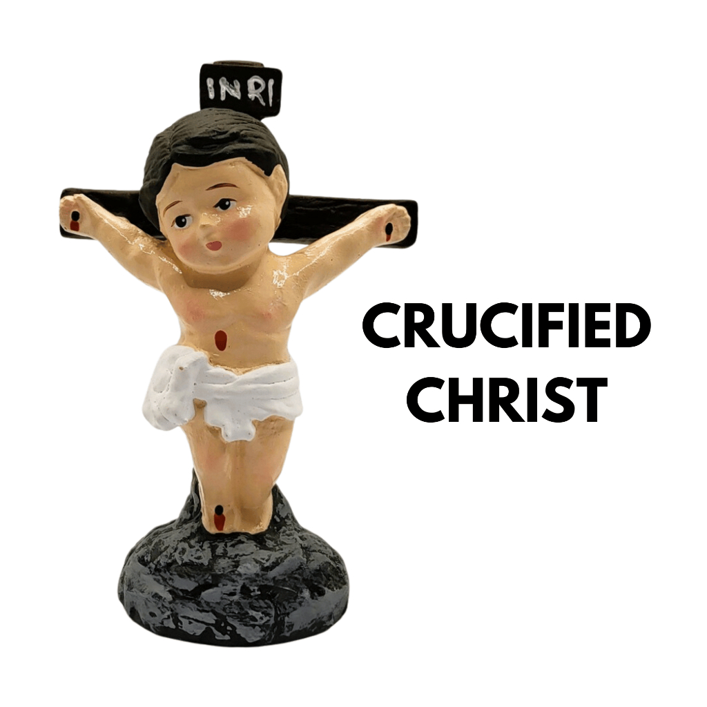 Chibi Religious Mini Statues Crucified Christ 3.5 to 4 inches