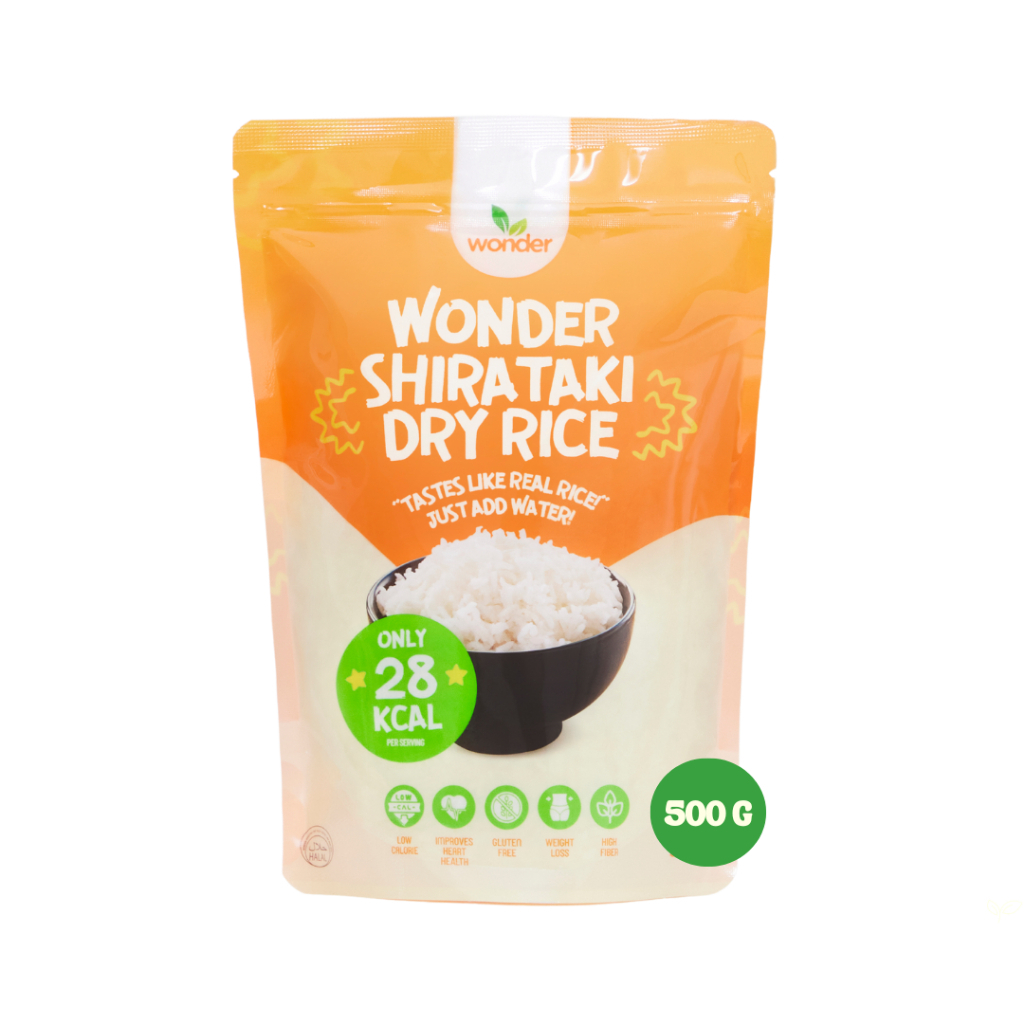 Wonder Health | Dry Shirataki Rice 500g Low Carb, Source of Fiber, Rice Alternative