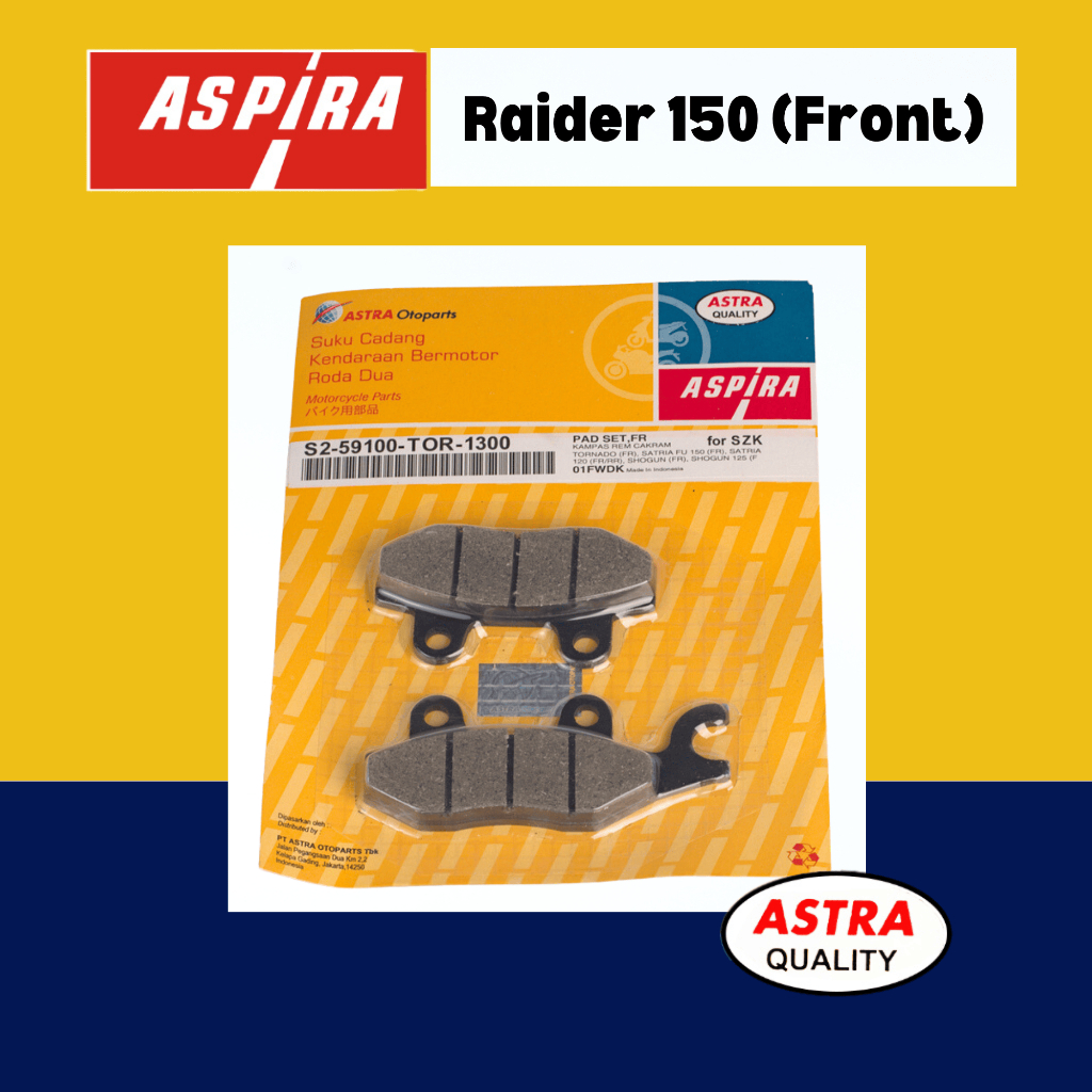 ASPIRA Break Pads for Suzuki Raider 150 (Front)