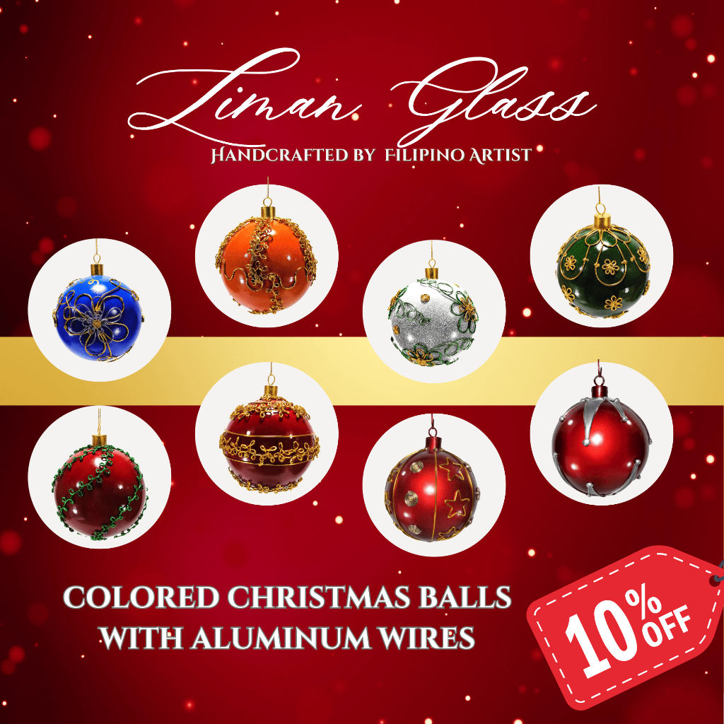 6pc Set Colored Christmas Balls Big Size Ornaments with Aluminum Wire Design