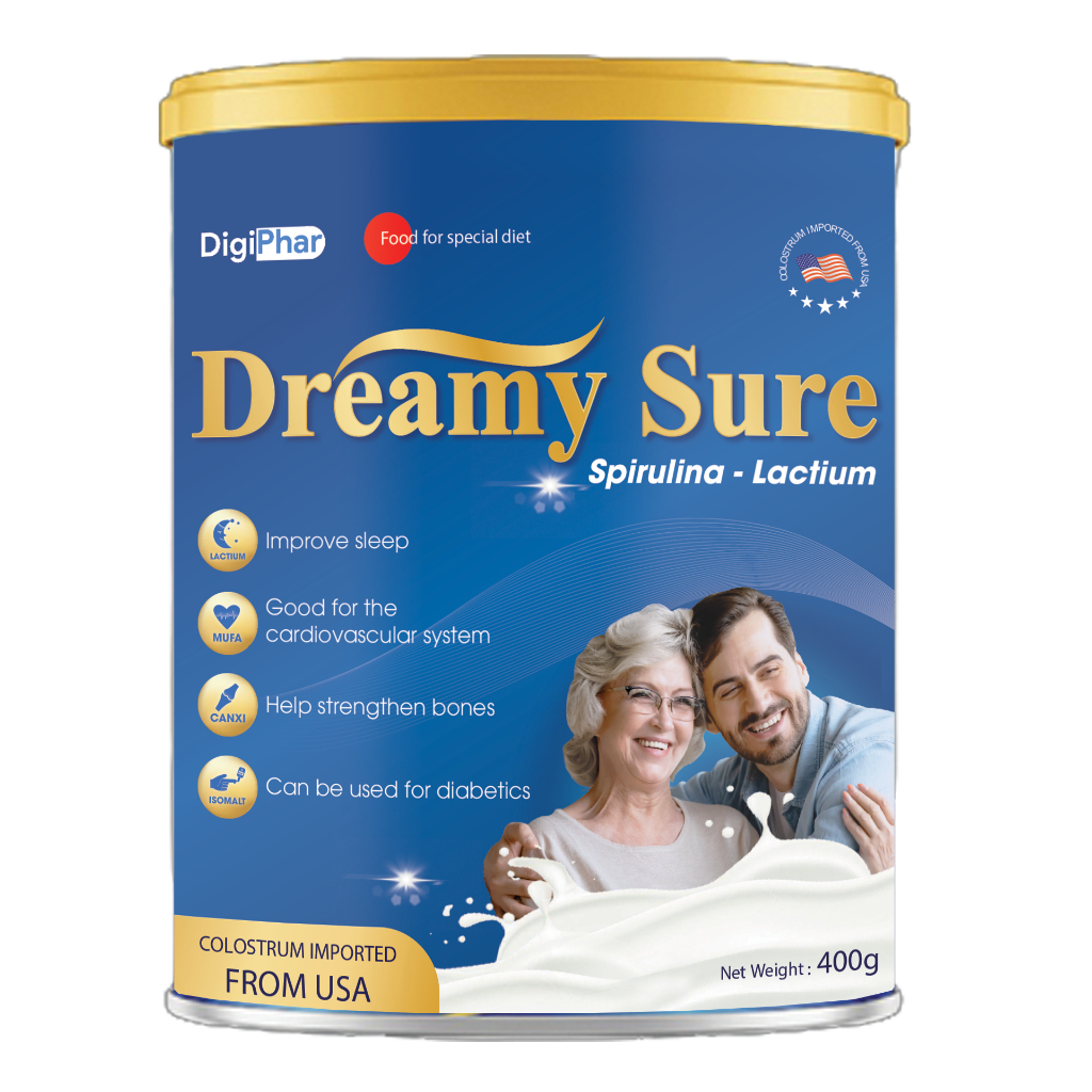 Dreamy Sure Adult Milk Spirulina Lactium helps with insomia and Strengthen Bones 400g