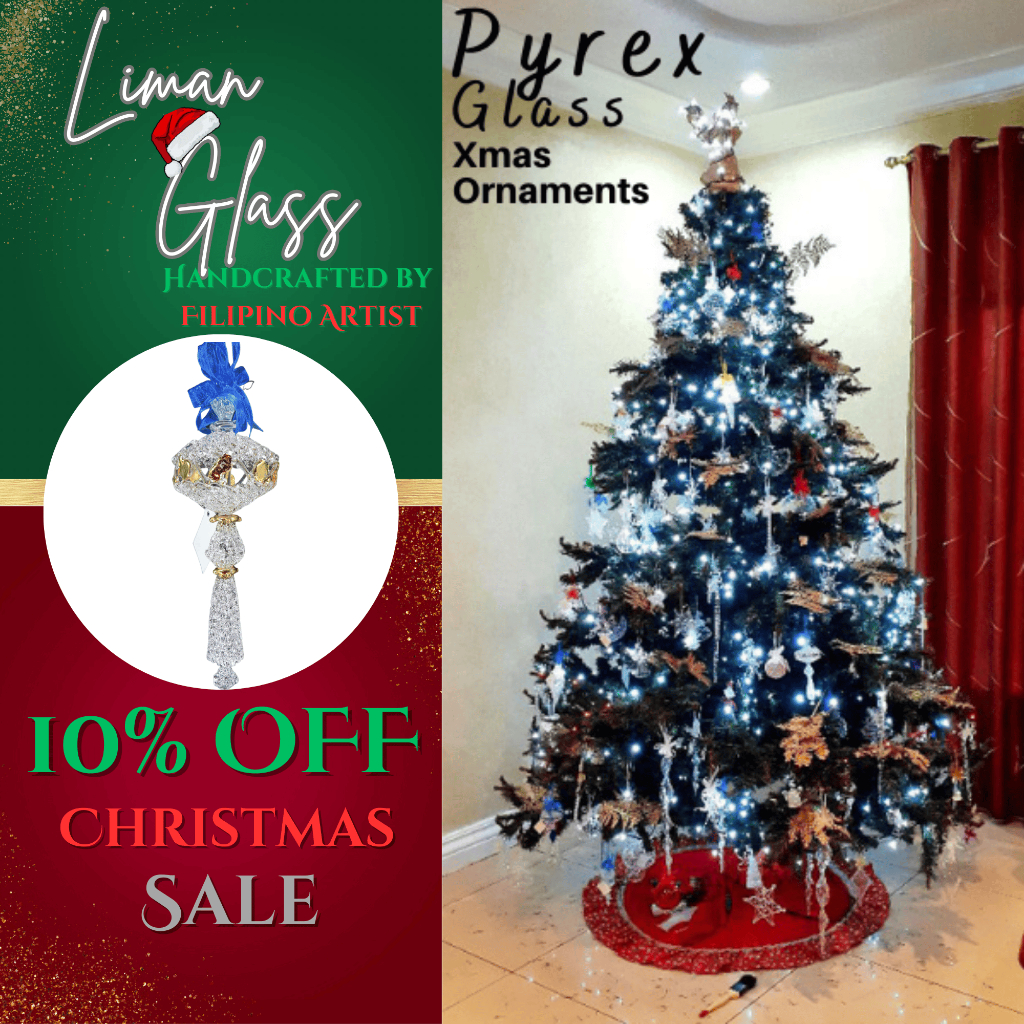 Crochet Glass Hanging Christmas Ornaments with Gold Leafing and Organza Ribbon Decor for Christmas