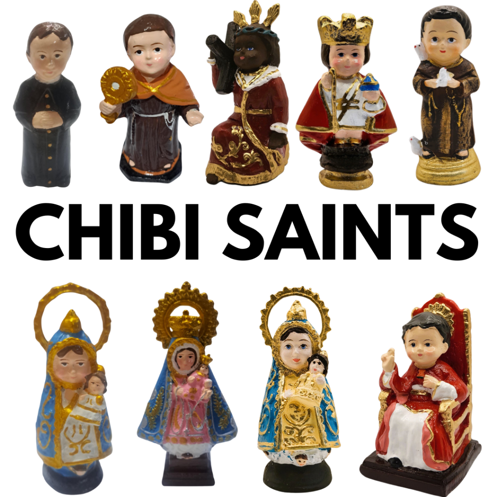 Chibi Religious Mini Statues Our Lady Of Manaoag 3.5 to 4 inches, Retablo included