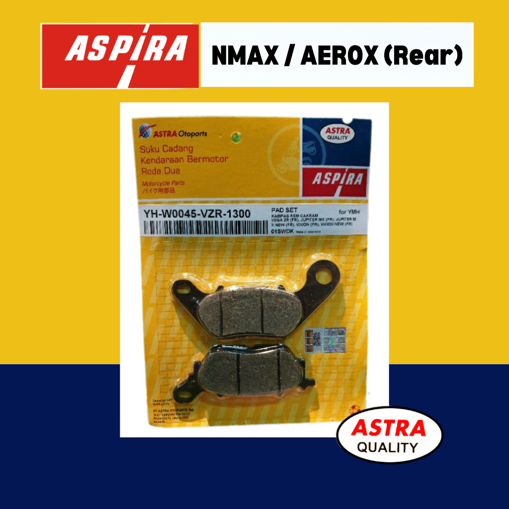 ASPIRA Break Pads for Yamaha Nmax and Aerox Rear