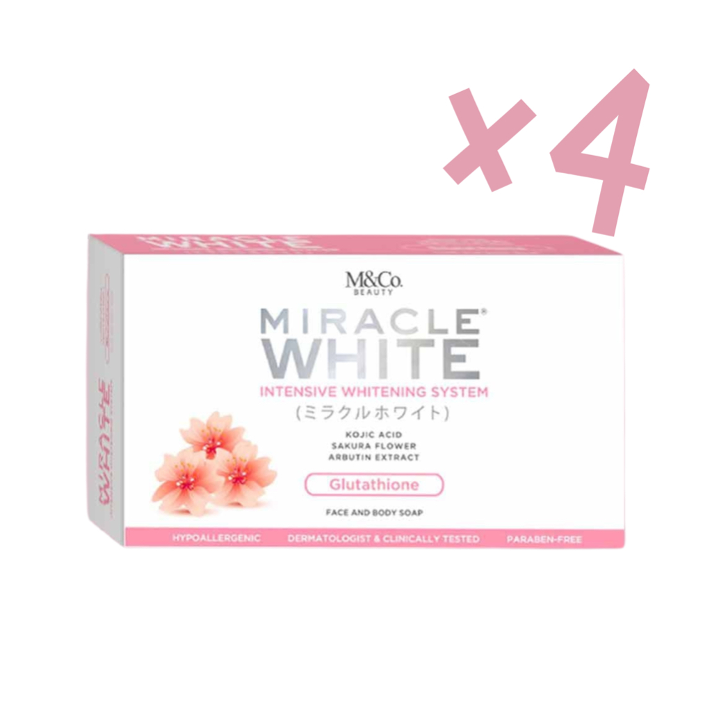 4pcs. Miracle White Advanced Whitening Glutathione Soap For Face And Body