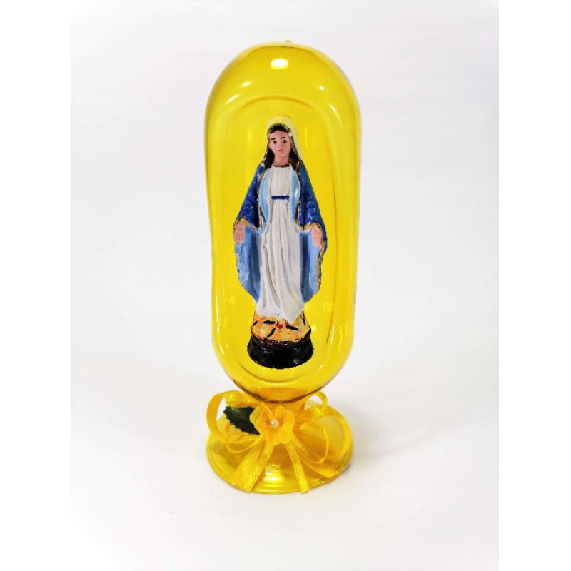 Mama Mary Statue Religious Figurines Home Decor Accents in Glass Dome