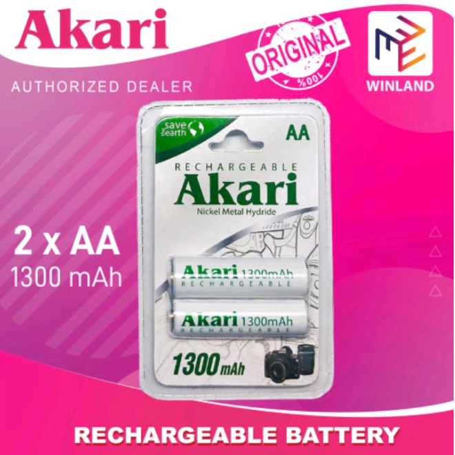 Akari Rechargeable Battery AA  (ARB1300MH-BP2)