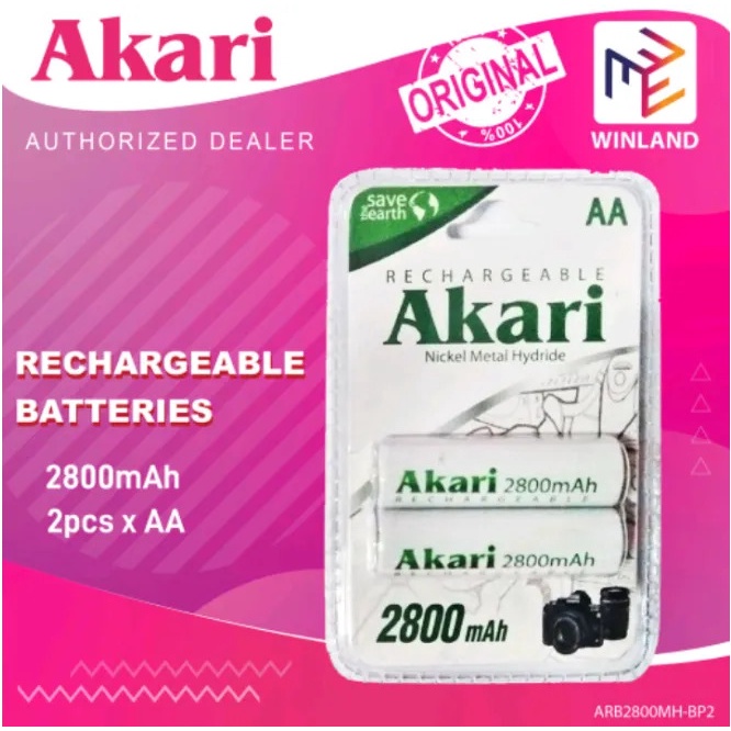 Akari Rechargeable Battery AA (ARB2800MH-BP2)