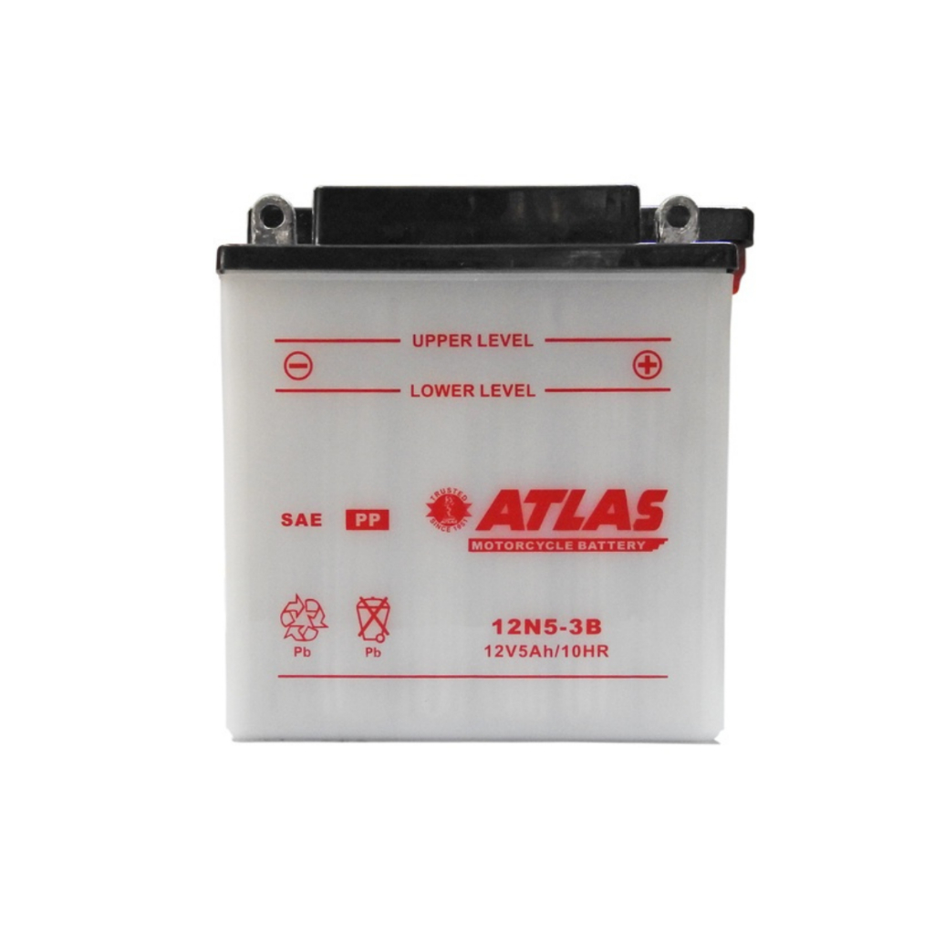 Atlas 12N5-3B High Performance Low Maintenance Motorcycle Battery