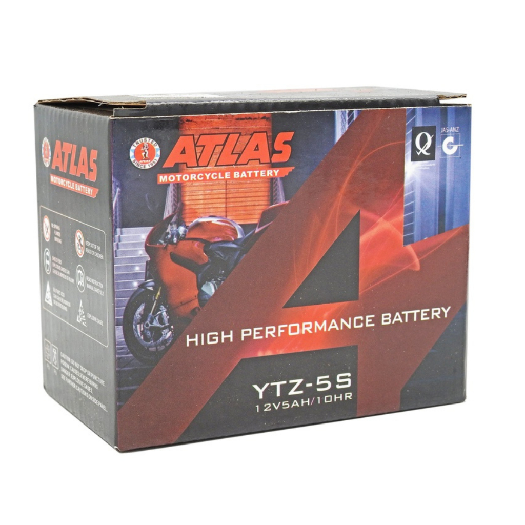 Atlas YTZ5S Maintenance Free (Fully Sealed) Motorcycle Battery