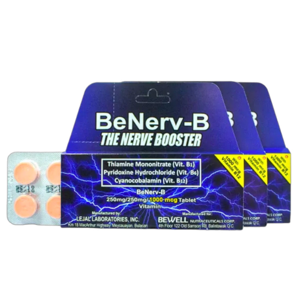 BeNerv-B Vitamin B1 + B6 + B12 3 flaps, 30's Tablets for Nerve Supplement