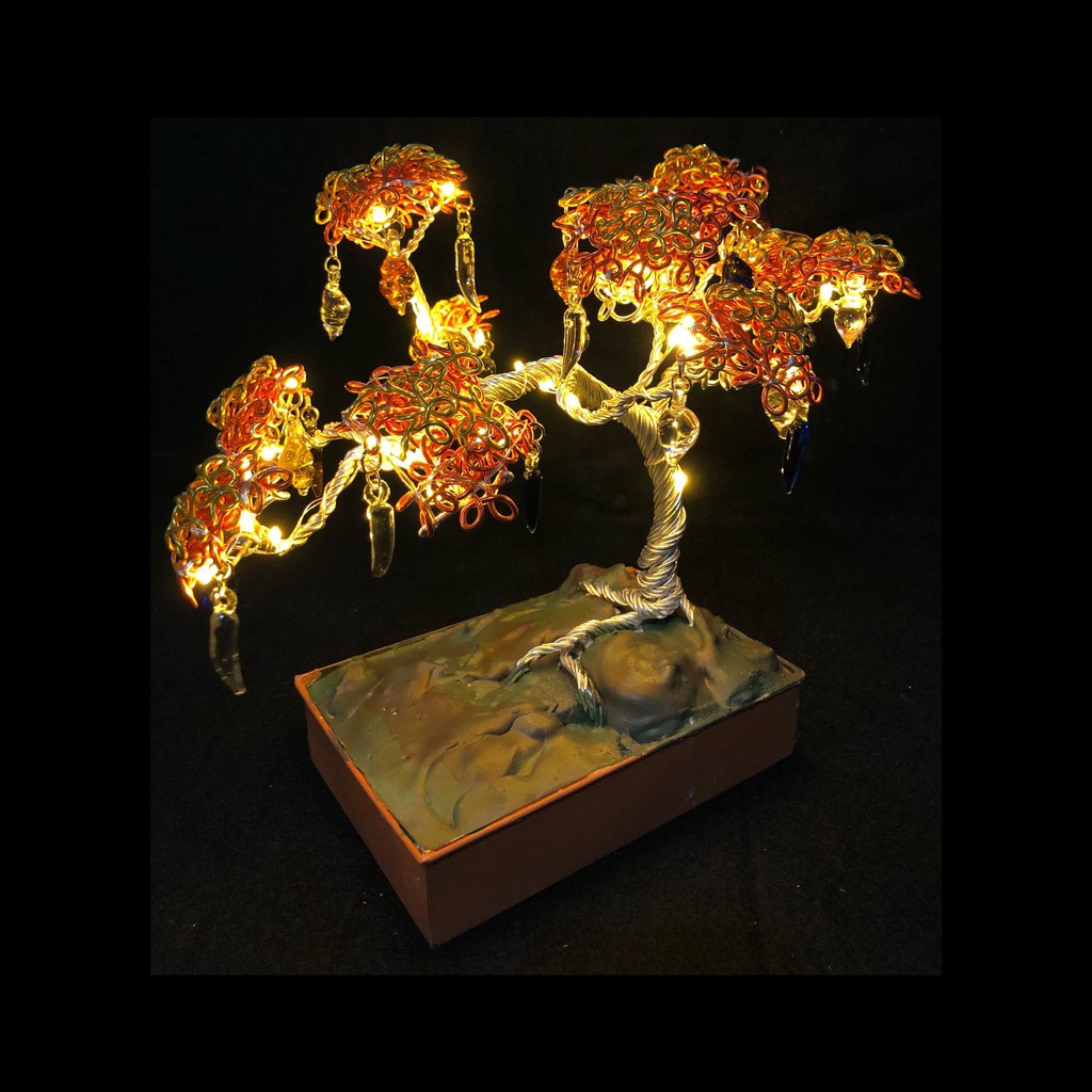 Creative Led Desk Tree Lamp/Aluminum wire Table Lamps/Battery or Nightlight for Home Bedroom Decor