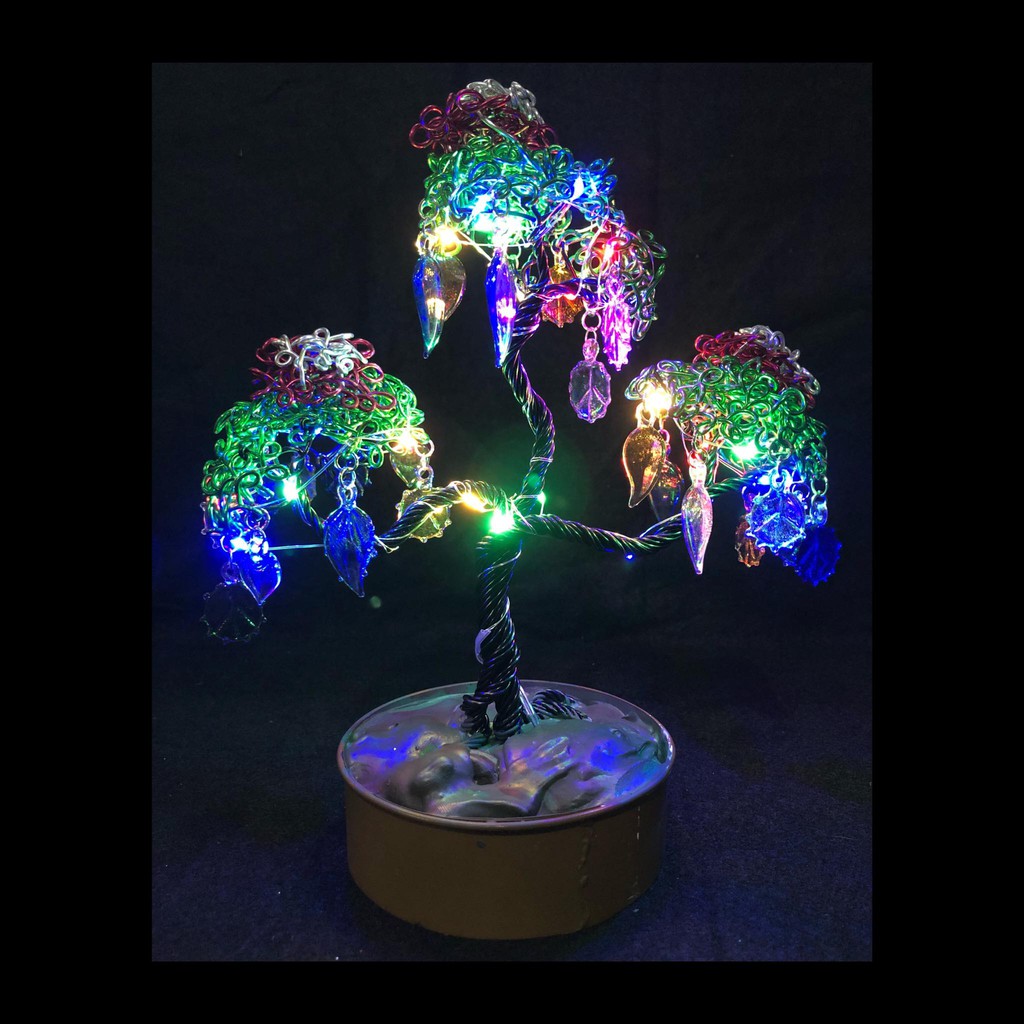 LED Night Light Mini Christmas Tree Aluminum Wire Lamp For Home Kids Bedroom Decor Fairy Light