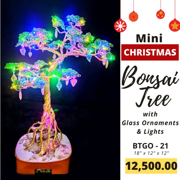 Christmas Xmas LED Light Tree Color Changing Lamp with Glass Party Ornament Home Decor