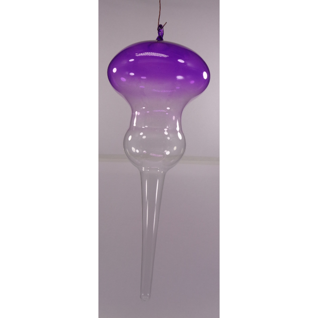 Gradient Purple & Clear Christmas Balls 6pcs Set Handblown Glass Christmas Decor for Tree