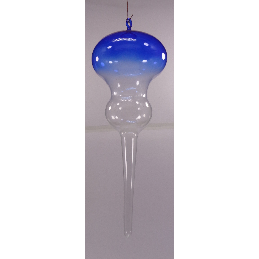 Gradient Blue & Clear Christmas Balls 6pcs Set Handblown Glass Christmas Decor for Tree