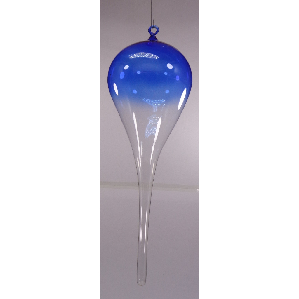 Gradient Blue & Clear Christmas Balls 6pcs Set Handblown Glass Christmas Decor for Tree