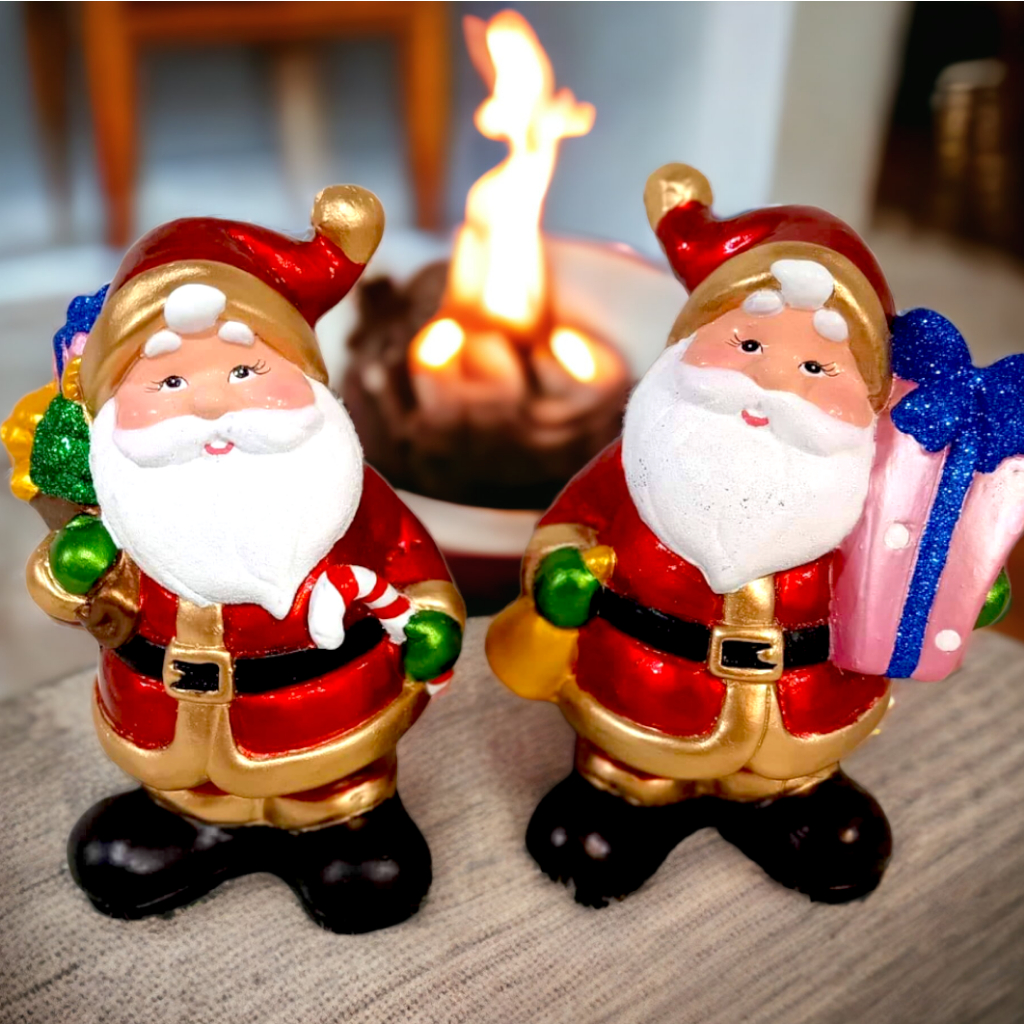 Santa Tabletop Figurine Fiber Resin Christmas Decorations for Home