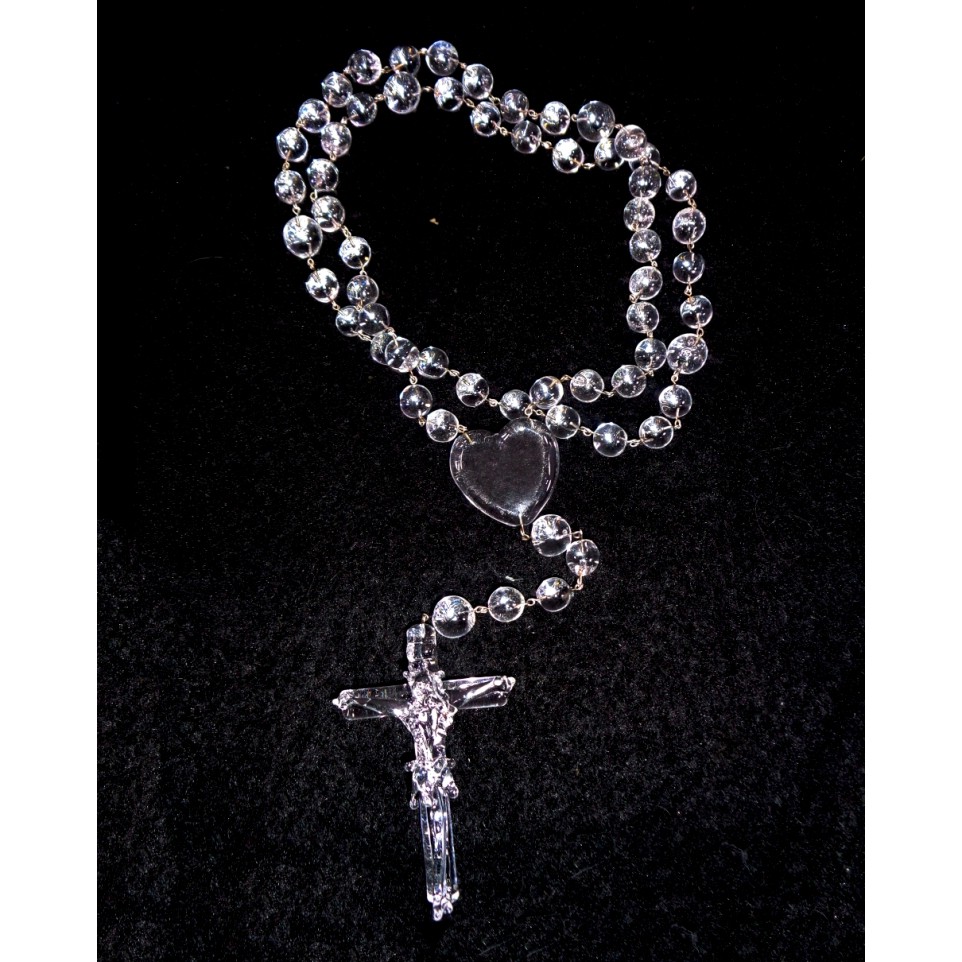 Clear Glass Rosary Handmade Religious Items