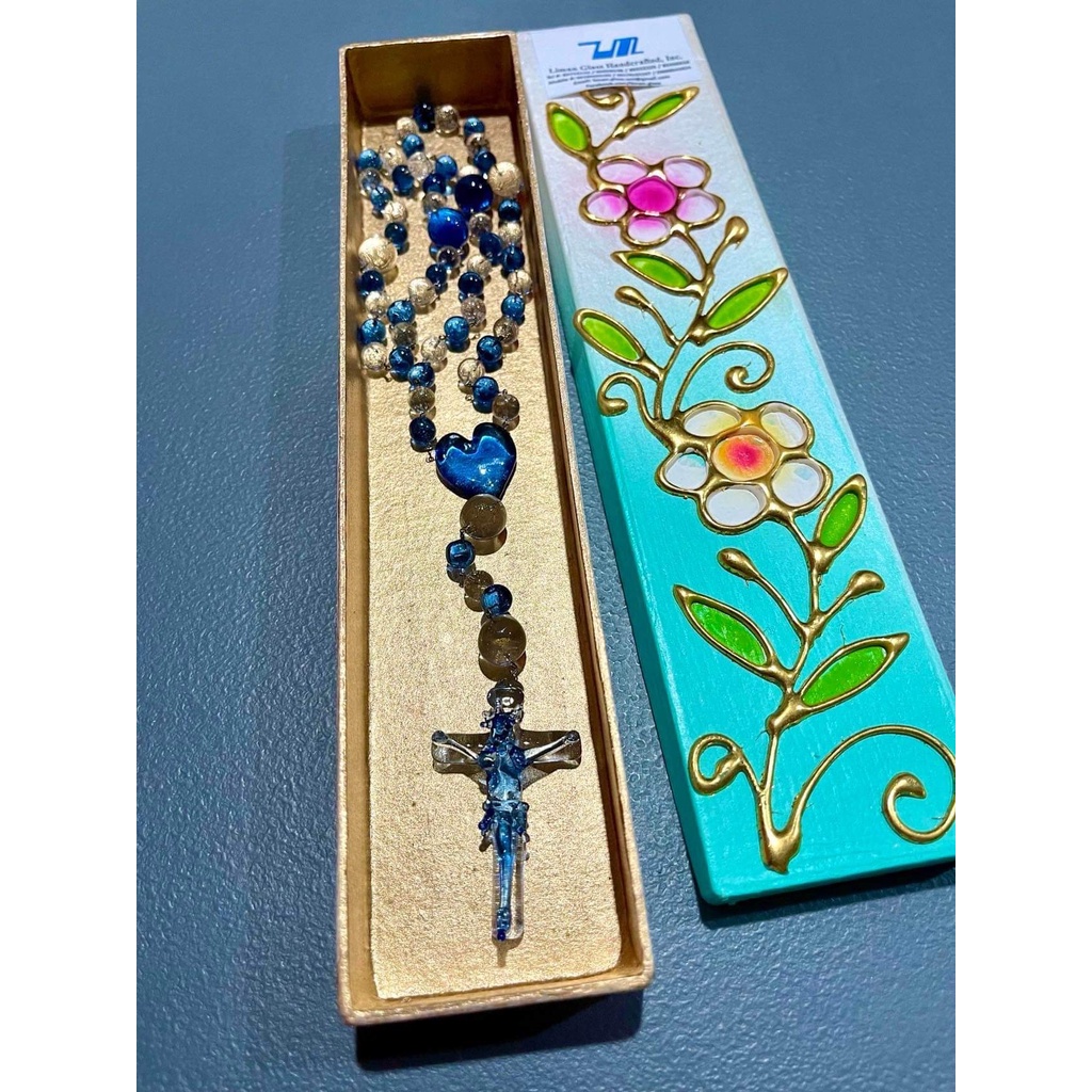 Liman Glass Rosary Handmade Beads with Gift Box
