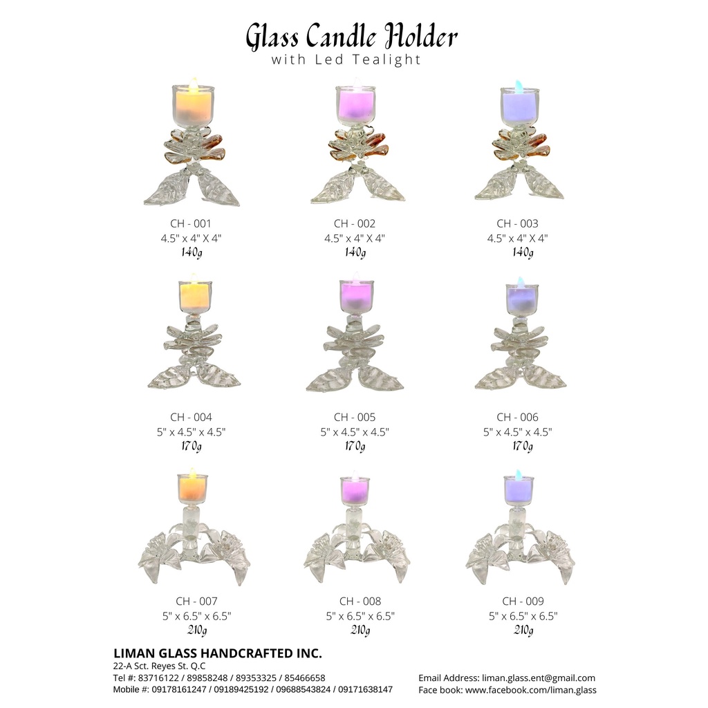 Glass Candle Holder Stand Set for Table with LED Tealight - Image 5