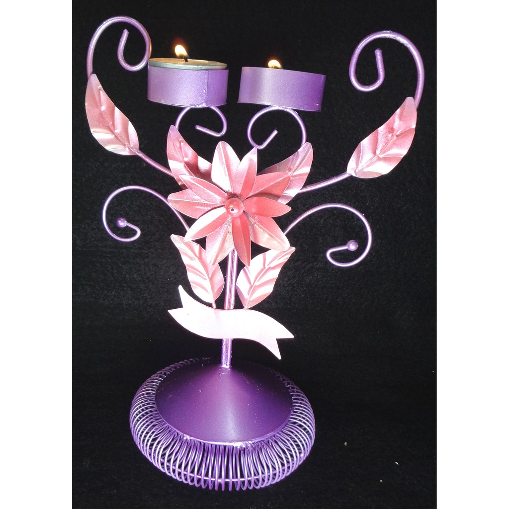Decorative Tins and Wires Candle Holders with Glass Ornaments for Wedding Decor and Home Decor