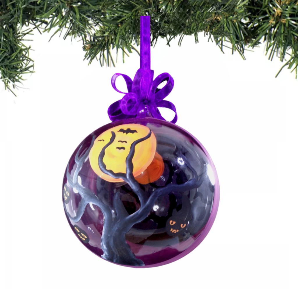 6pcs Fiesta Inspired Glass Christmas Balls Big Size 5 inches Handpainted Designs
