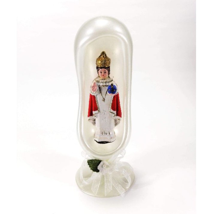 Santo Nino Religious Figurines Home Decor Accents in Glass Dome