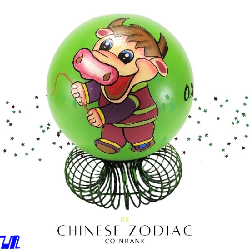 Alkansya Coin Bank for Kids Ox Chinese Zodiac Sign