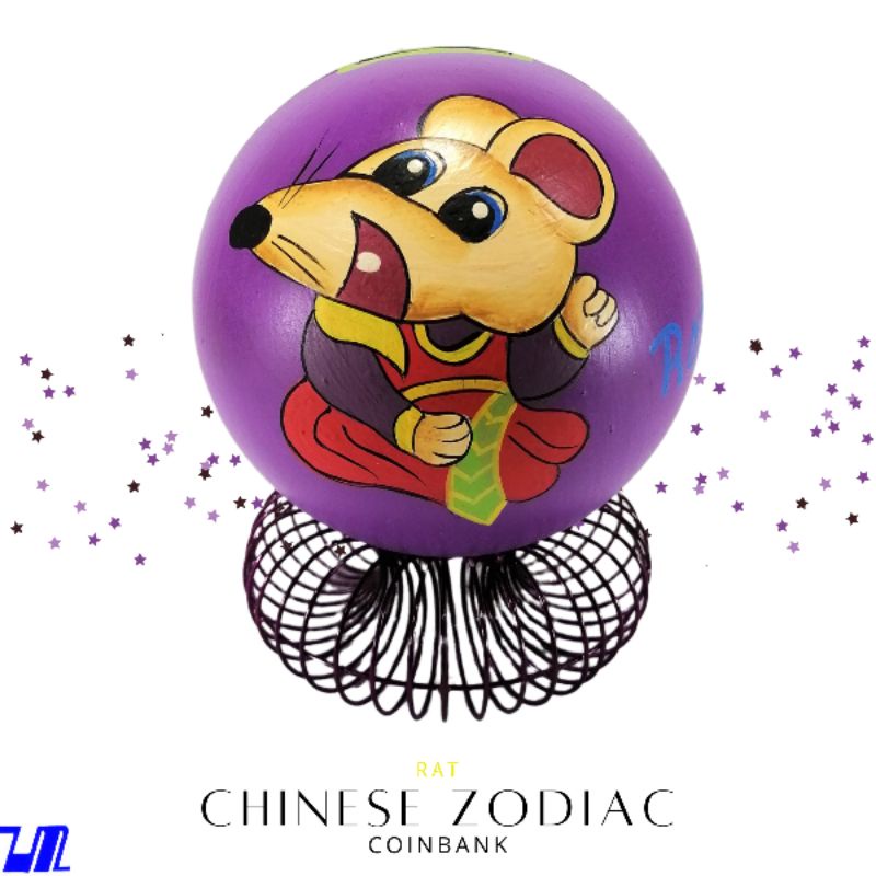 Alkansya Ipon Challenge Coin Bank for Kids Rat Chinese Zodiac Sign