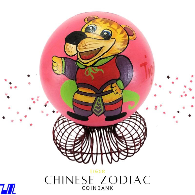 Alkansya Coin Bank for Kids Tiger Chinese Zodiac Sign