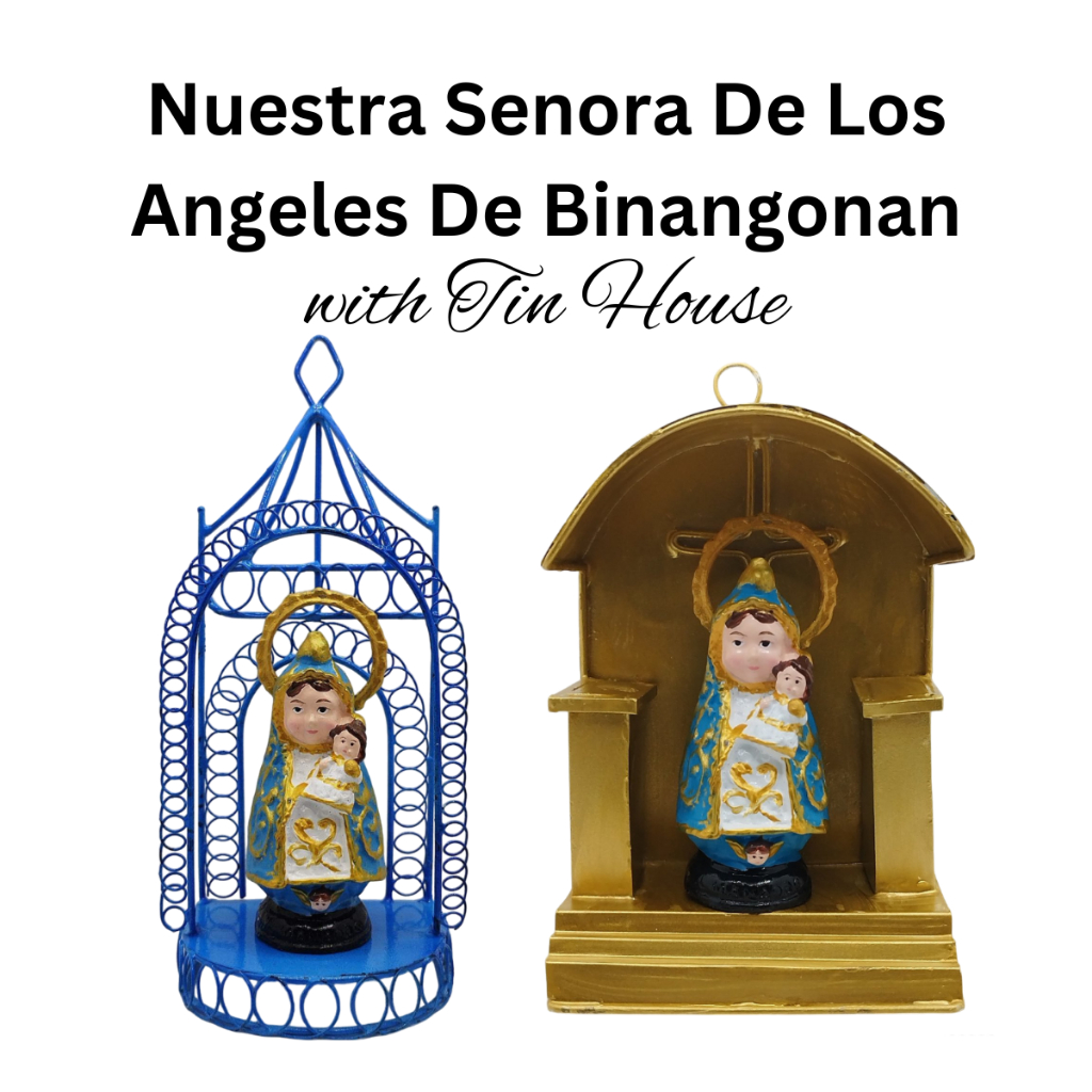 Chibi Saints Nuestra Senora De Los Angeles De Binangonan with Tin House Religious Figurines Home Dec