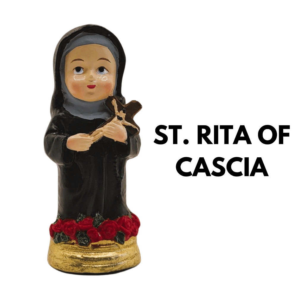 Chibi Religious Mini Statues St. Rita of Cascia  3.5 to 4 inches