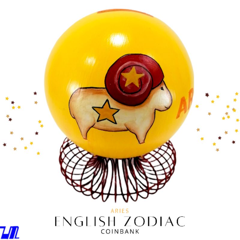 Alkansya Coin Bank for Kids English Aries Zodiac Sign