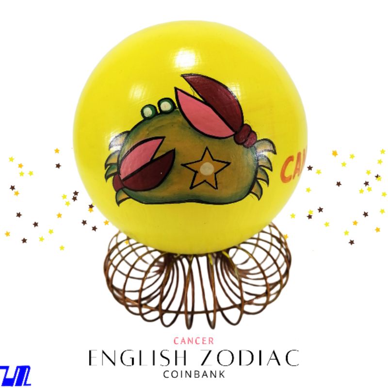 Alkansya Coin Bank for Kids English Cancer Zodiac Sign