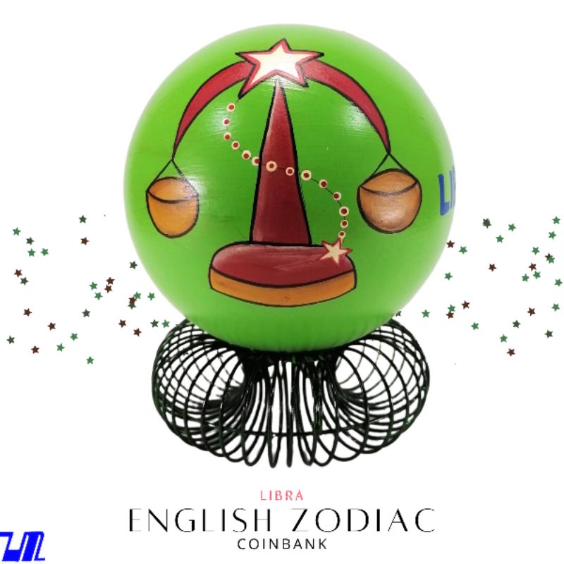 Alkansya Coin Bank for Kids English Libra Zodiac Sign