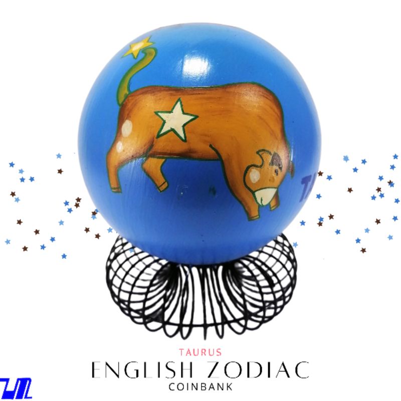 Alkansya Coin Bank for Kids English Taurus Zodiac Sign