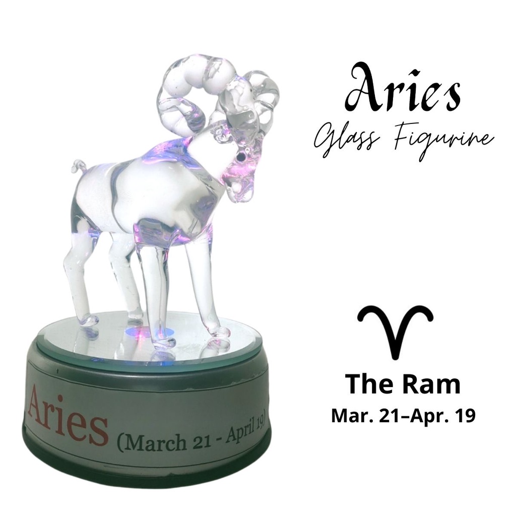 Aries Ram Zodiac Sign Glass Figurine Horoscope Collection